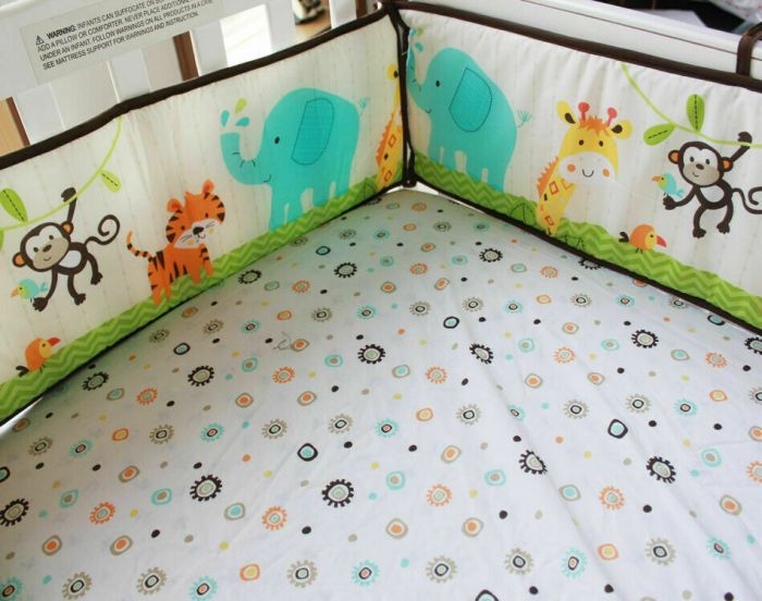 9PCS Zoo Animal Theme Crib Bedding Set Baby Boys Nursery Bedding Set s-l1600_4__24