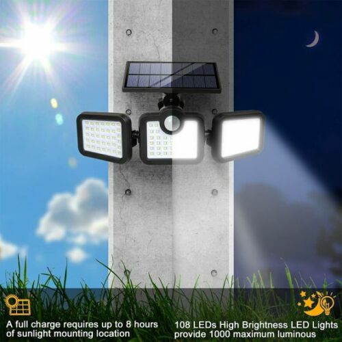 Solar Light Outdoor 108 LEDs Solar Security 3 Adjustable Heads Security Sensor s-l500_89b6cd26-b577-411f-aebc-65a6d9522536