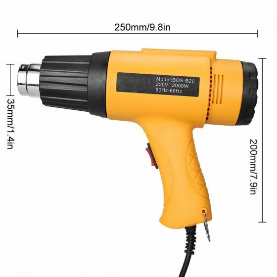 2000W Electric Heating Hot Air Heat Gun Tool 400-650â„ƒ Temperature with Nozzles sbdsddsh