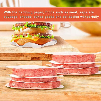 50pcs Round Hamburger Oil Blotting Paper BBQ Grill Paper Absorbing Sheet - 10CM sdaadwqewqe