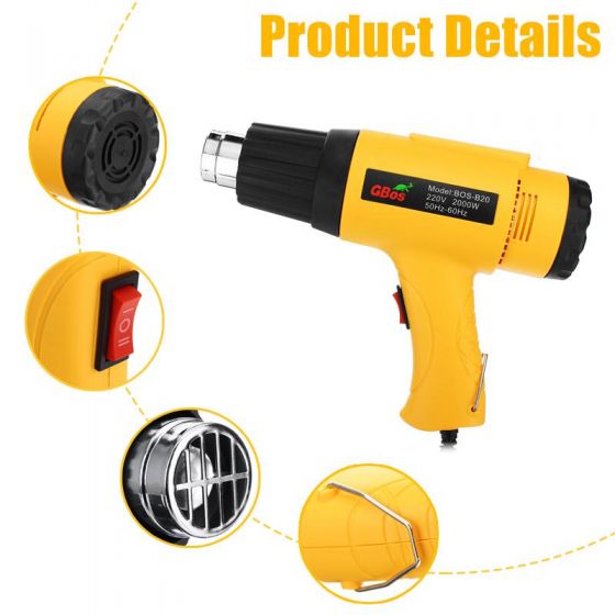 2000W Electric Heating Hot Air Heat Gun Tool 400-650â„ƒ Temperature with Nozzles sdfdfsdfsd