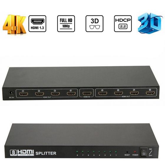 1 X 8 Hdmi Splitter Video Split