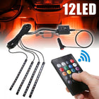 4Pcs 12LED RGB Car Interior 12V LED Strip Lights with Remote sdfsd_1