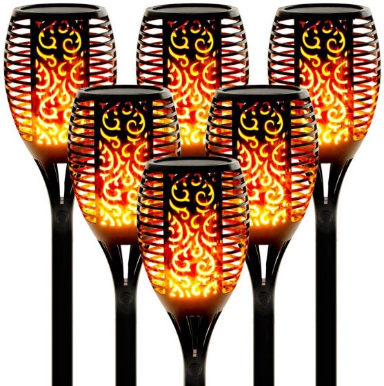 2Pcs Outdoor Solar Flame Torch Lights sf