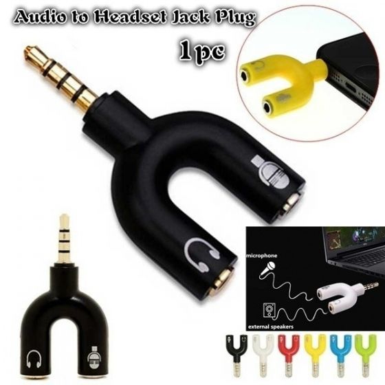 3.5mm Stereo Splitter Audio to Headset Jack Plug Y Adapter Mobile Phone Splitter sfwer