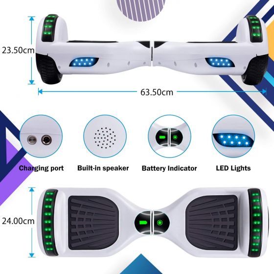 Hoverboard with Bluetooth Speaker, 6.5"Description: Self Balancing Scooter with LED Wheels and LED Lights Hover Board for Adults Kids srdfsdfsdf