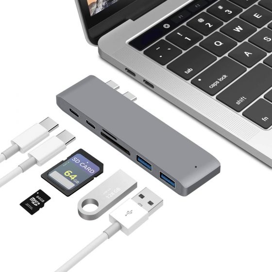 USB C Hub 6 in 1 Type-C Hub Converter Adapter, 2 USB-C Ports, HDMI Output, Charging, MicroSD/SD Card Reader, Fast Data Transfer srwerwerwer