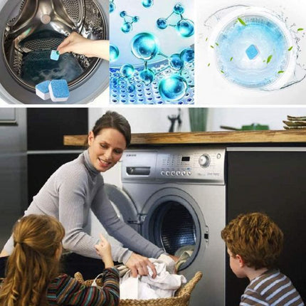 12 Pieces Solid Washing Machine Cleaner Effervescent Tablet Washer Cleaner for Bath Room Kitchen ssdds