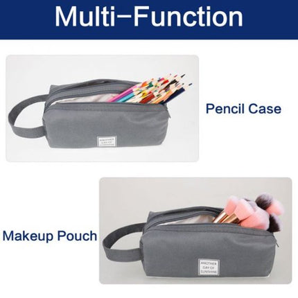 Pencil Bag Portable Office Stationery Makeup Bag School Supplies for Students Teen Storage Organizer Gift (Grey) tfhytryrty