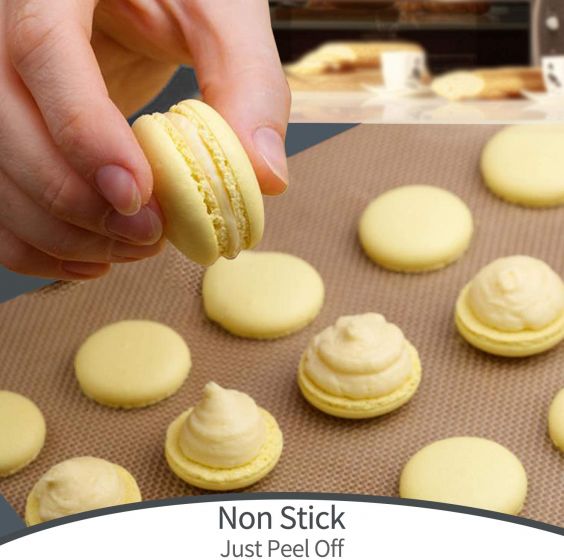 Silicone Baking Mats - Set of 2 Non-Slip Washable Reusable Baking Tray, Heat-Resistant Cooking Bakeware Mat, BPA Free (Gray) tt5555