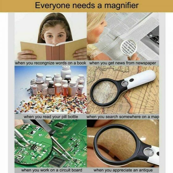 3 LED Light 45X Handheld Magnifier Reading Magnifying Glass Lens for Reading Small Prints, Coins, Map, Jewelry, Hobbies & Crafts tytu