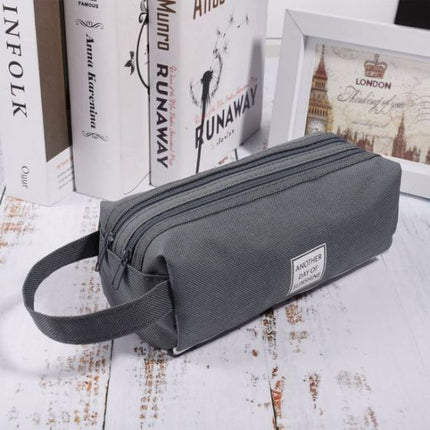 Pencil Bag Portable Office Stationery Makeup Bag School Supplies for Students Teen Storage Organizer Gift (Grey) uiouo789789789