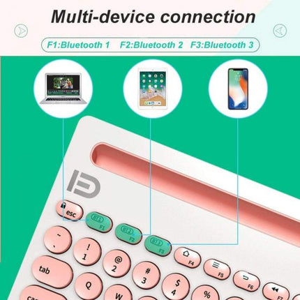 Multi-Device Bluetooth Keyboard Mini 76 keys uioy8768