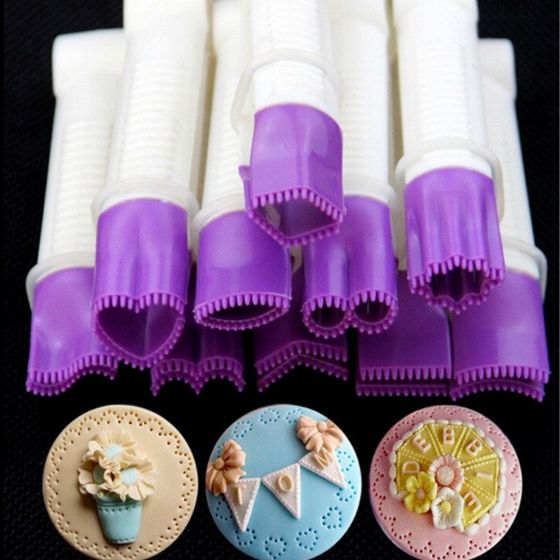 10pcs set Flower Type Lace Clip Mould Cake Cupcake Fondant Decorating Cookie Stamp Tool untitled-1_10