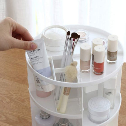 360 Degree Rotating dressing case Plastic Makeup Cosmetics Storage Box Skin Care Products Storage Rack uyyu