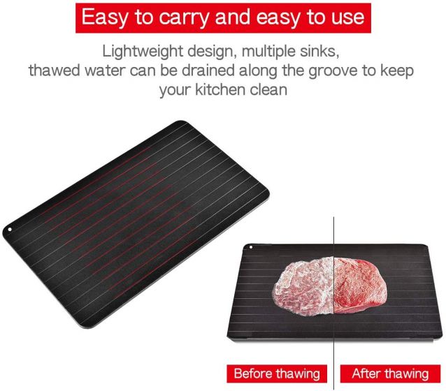 Fast Defrosting Tray Thawing Plate, Rapid Thawing Plate & Board for Frozen Meat & Food, Defrosting Mat Thaw Meat Quickly, No Electricity, No Chemicals, No Microwave wer3423