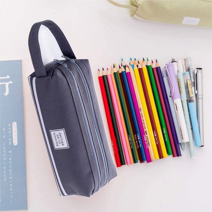 Pencil Bag Portable Office Stationery Makeup Bag School Supplies for Students Teen Storage Organizer Gift (Grey) ytuytututyu